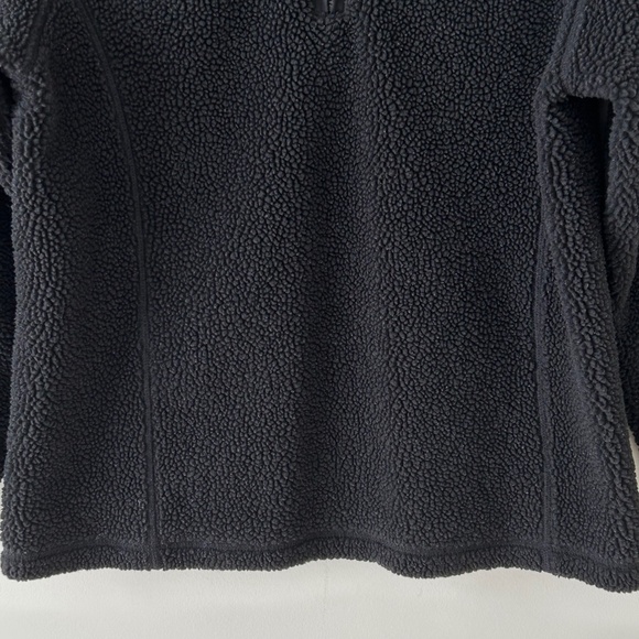 Lands End Black Sherpa Fleece Half Zip Pullover - Picture 4 of 16